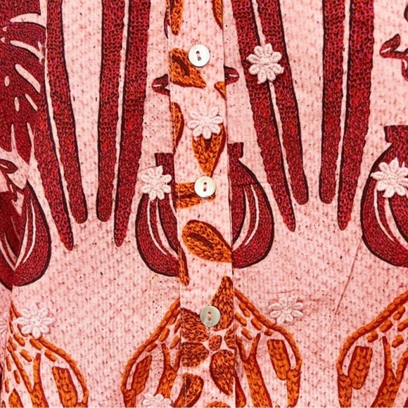 Farm Rio Women’s Ainika Macaws Puff Sleeve Cotton Blouse - Size Large - Picture 14 of 16